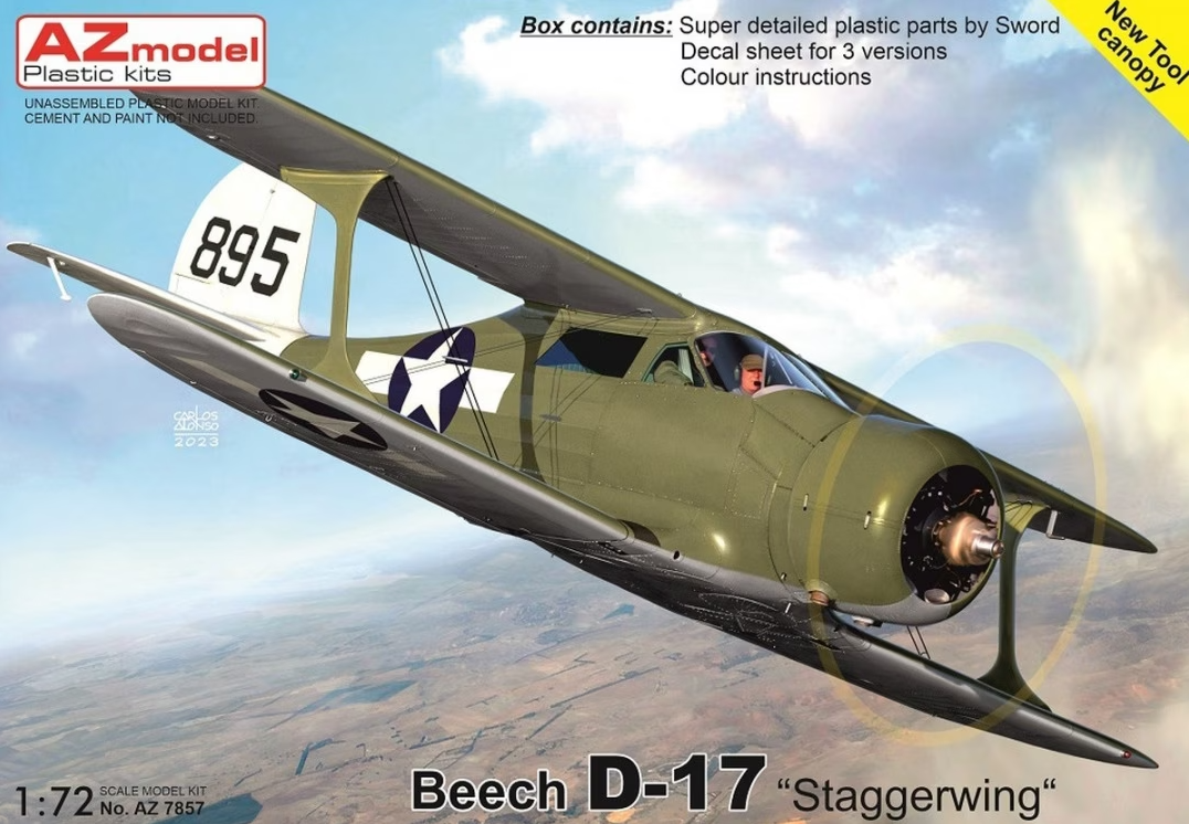 AZ7857  авиация  Beech D17 'Staggerwing'  (1:72)