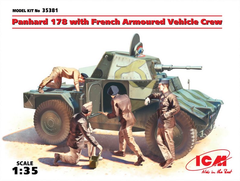 35381  техника и вооружение  Panhard 178 with French Armoured Vehicle Crew  (1:35)