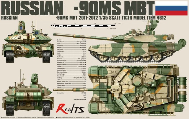 4612  техника и вооружение  Russian Тип-90MS MBT 2012-Present MBT  (1:35)