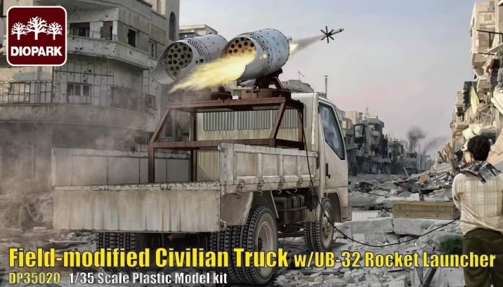 DP35020  техника и вооружение  Field-modified Civilian Truck w/UB-32 Rocket Launcher  (1:35)