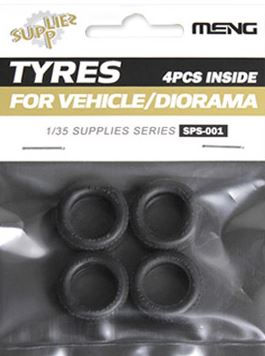 SPS-001  наборы для диорам  Tyres for Vehicle/Diorama (4pcs)  (1:35)