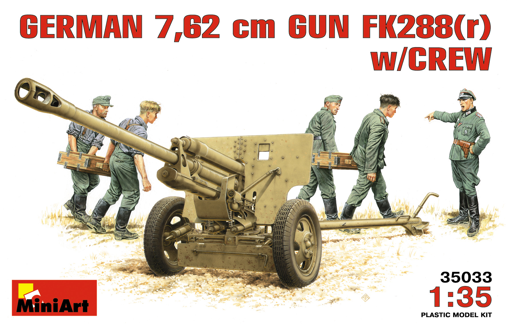 35033  техника и вооружение  GERMAN 7,62 сm GUN FK288(r) w/CREW  (1:35)
