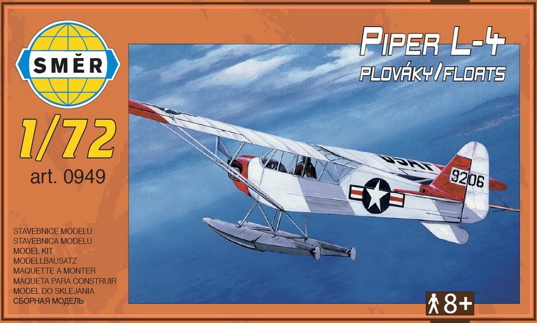0949  авиация  Piper L-4 PLOVAKY/FLOATS  (1:72)