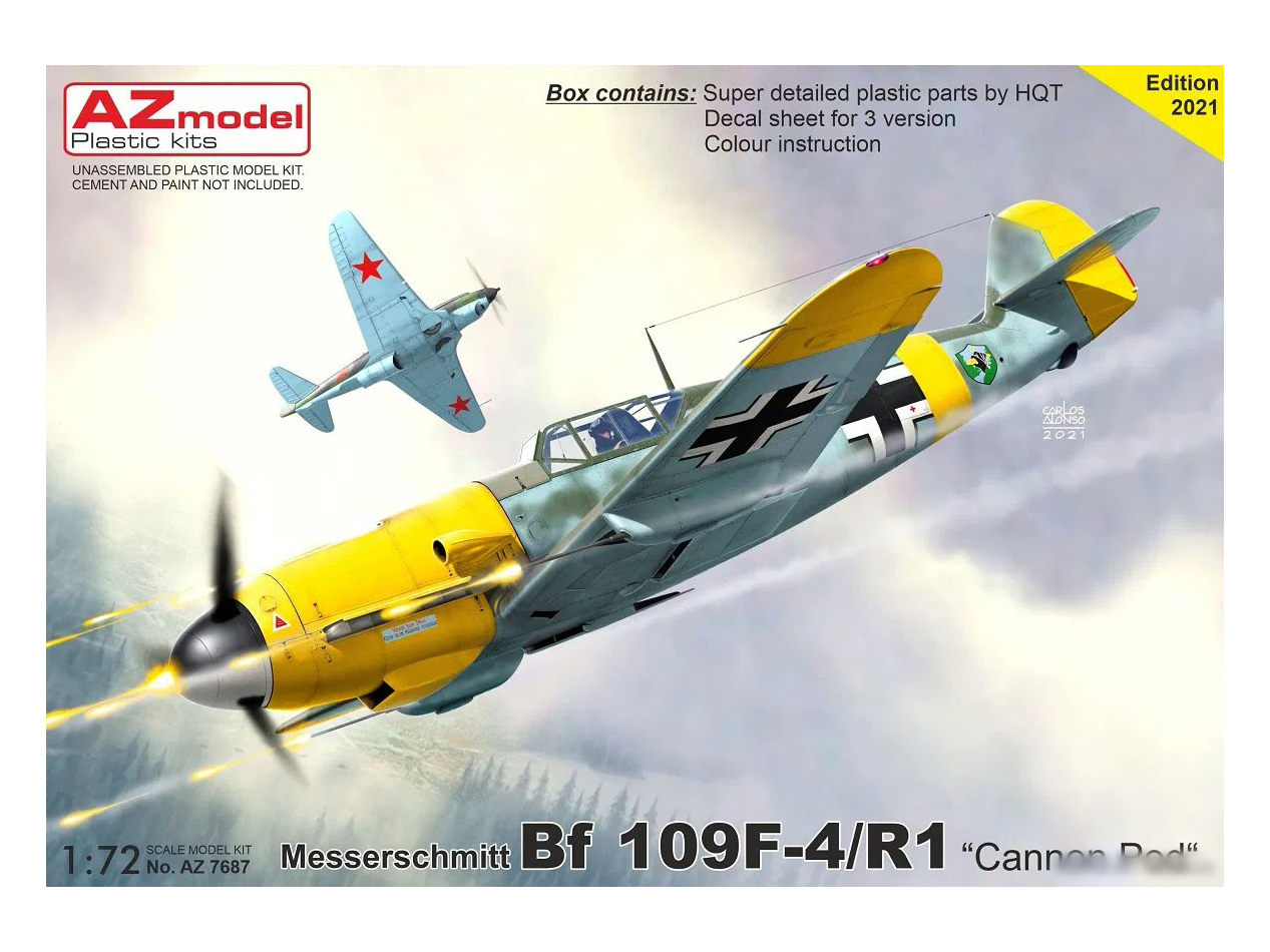 AZ7687  авиация  Bf-109F-4/R1 „Cannon Pod“  (1:72)