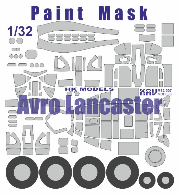KAV M32 007  инструменты для работы с краской  Окрасочная маска на Avro Lancaster (HK Models)  (1:32