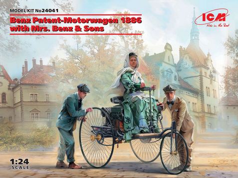 24041  автомобили и мотоциклы  Benz Patent-Motorwagen 1886 with Mrs. Benz & Sons  (1:24)