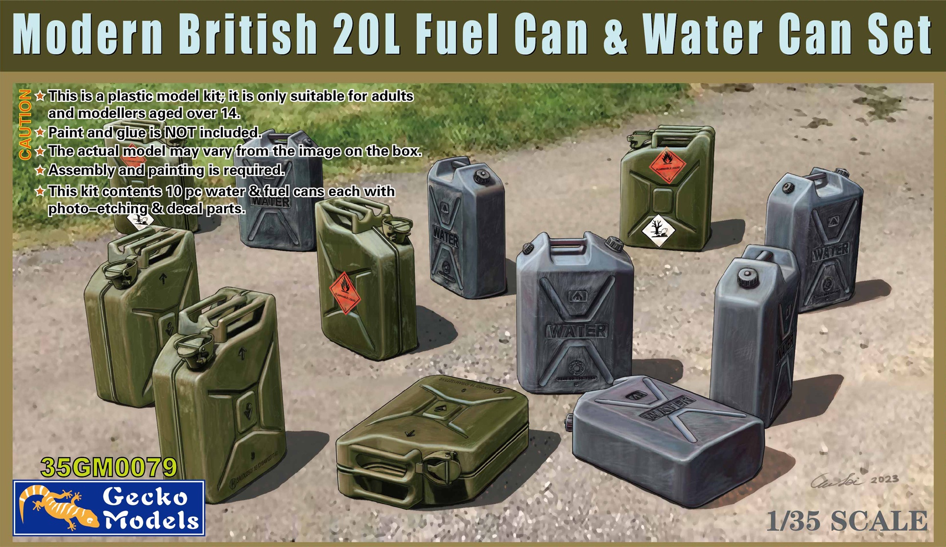 35GM0079  наборы для диорам  Modern British 20L Fuel Can & Water Can Set  (1:35)
