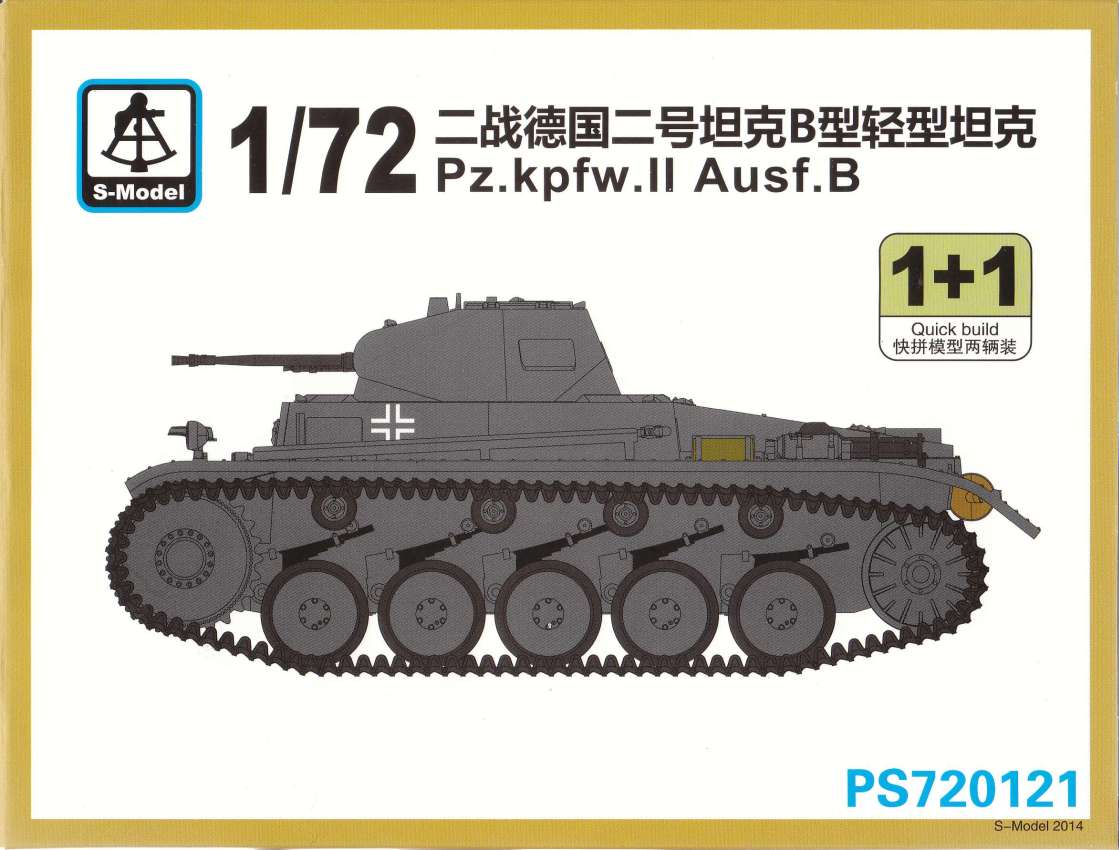 PS720121  техника и вооружение  Pz.Kpfw. II Ausf. B 1+1 Quickbuild  (1:72)