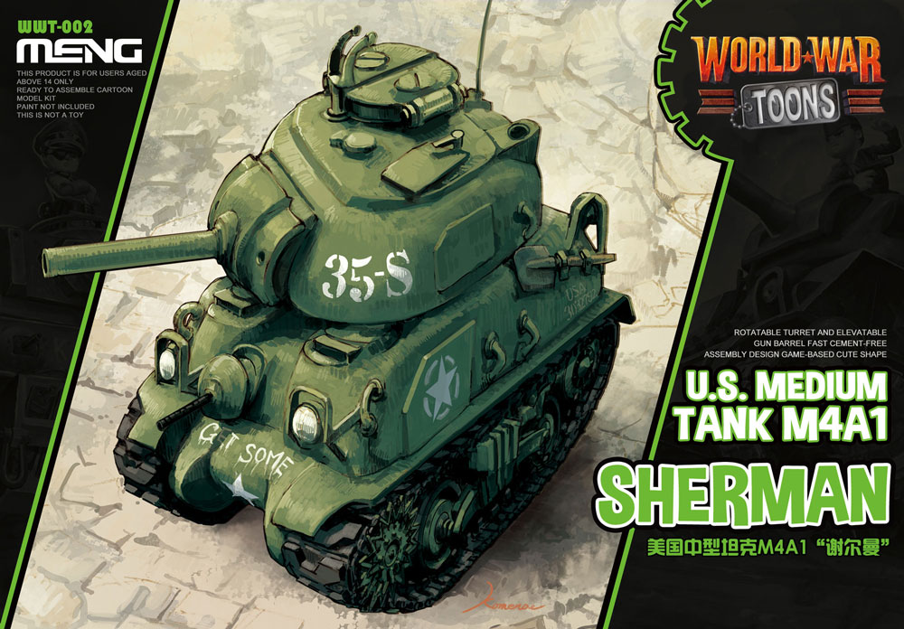 WWT-002  техника и вооружение  World War Toons Sherman U.S. Medium Tank M4A1