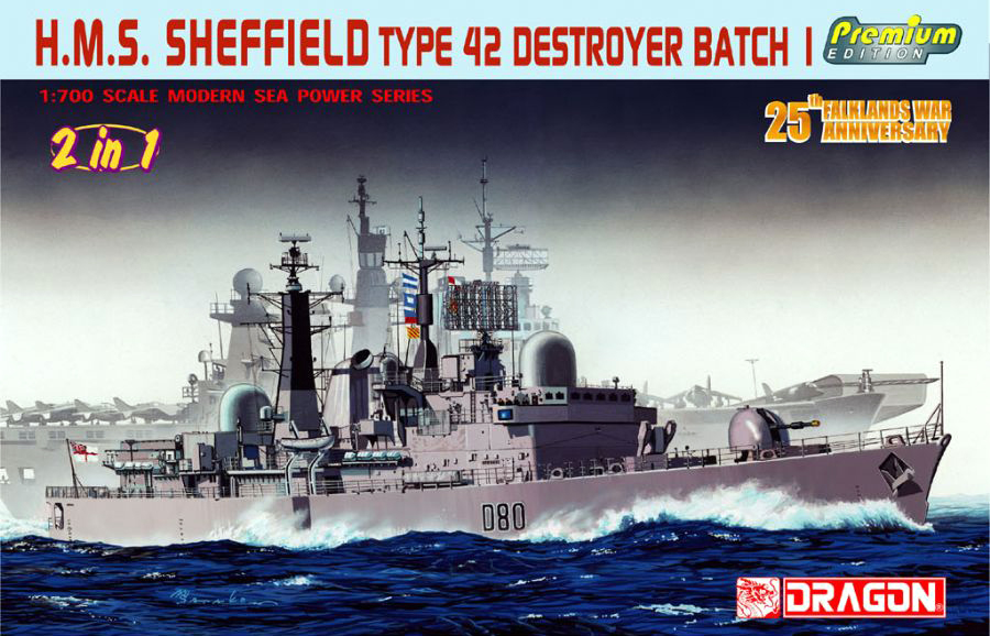 7071  флот  H.M.S. Sheffield Type 42 Destroyer Batch 1  (1:700)