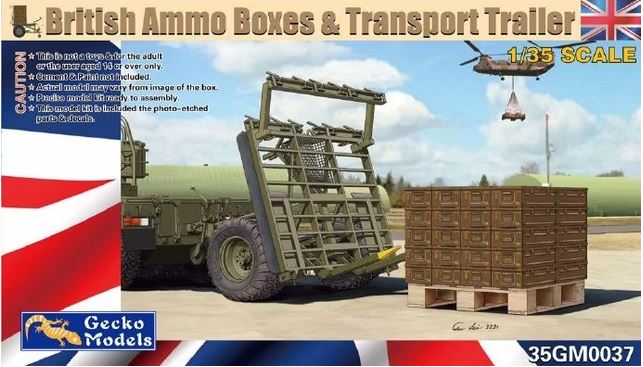 35GM0037  наборы для диорам  British Ammo Boxes & Transport Trailer  (1:35)