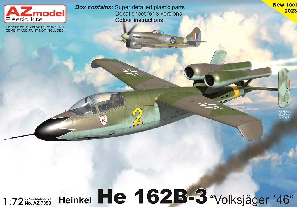 AZ7853  авиация  Heinkel He 162B-3 "Volksjager 46"  (1:72)