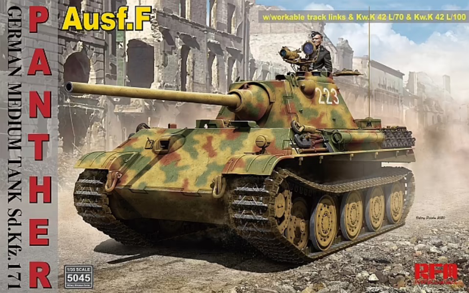 RM-5045  техника и вооружение  German Medium Tank Sd.Kfz.171 Panther Ausf.F w/workable track  (1:35)
