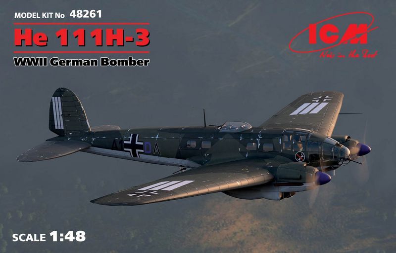 48261  авиация  He 111H-3, WWII German Bomber   (1:48)