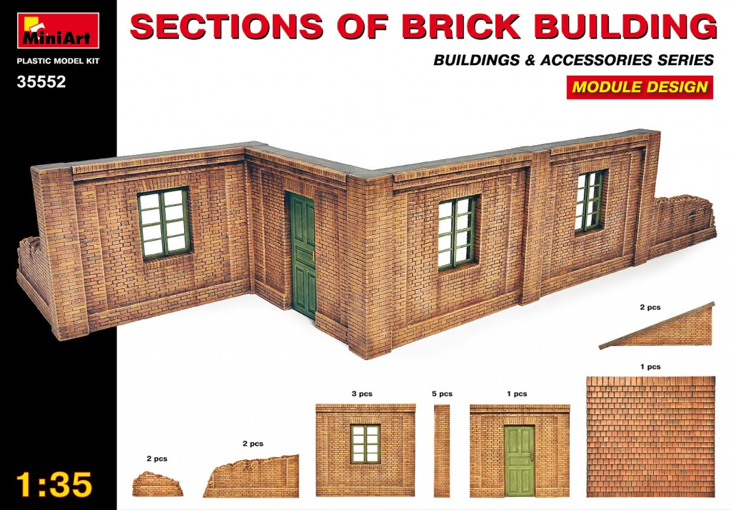 35552  наборы для диорам  SECTIONS OF BRICK BUILDINGS  (1:35)
