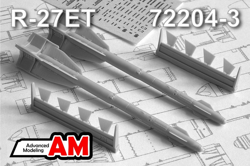 AMC 72204-3  дополнения из смолы  Ракета "воздух-воздух" Р-27ЭТ (2шт.)  (1:72)