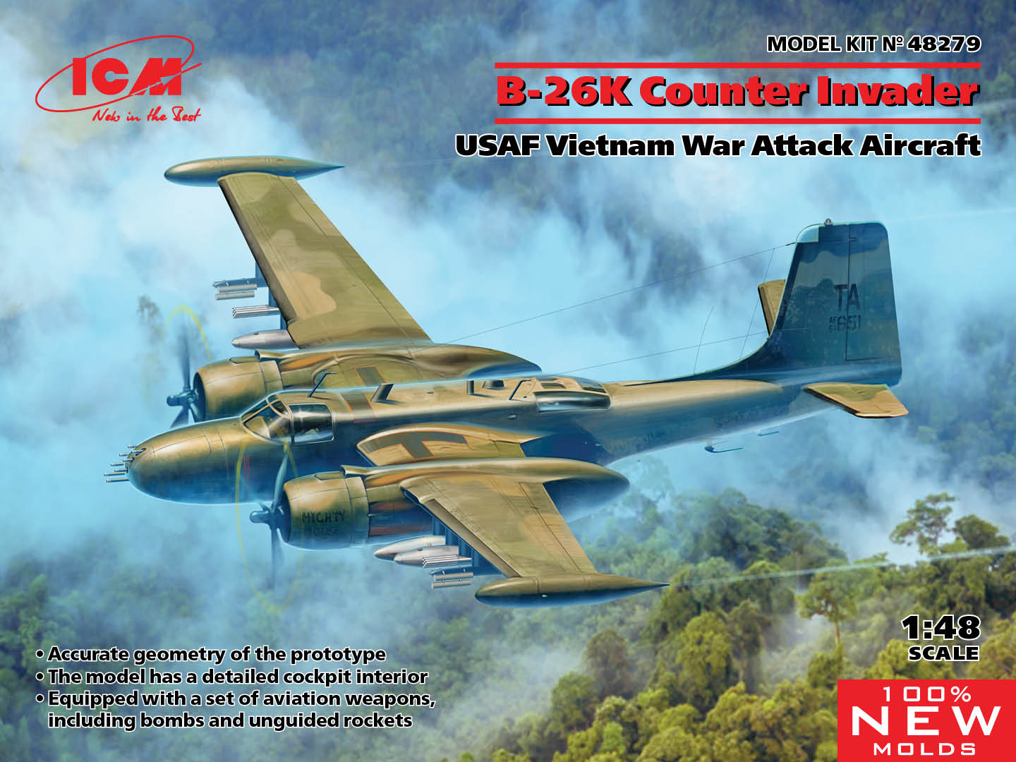 48279  авиация  B-26K Counter Invader USAF Vietnam War Attack Aircraft  (1:48)