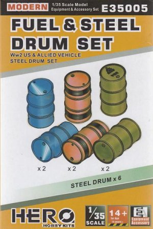 E35005  дополнения из пластика  Fuel & Steel Drum Set  (1:35)