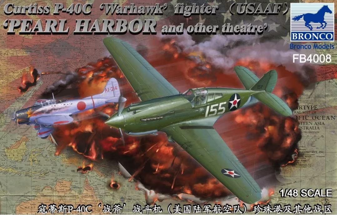 FB4008  авиация  Curtiss P-40C `Warhawk` Fighter (USAAF) 'Pearl Harbor and Other Theatre'  (1:48)