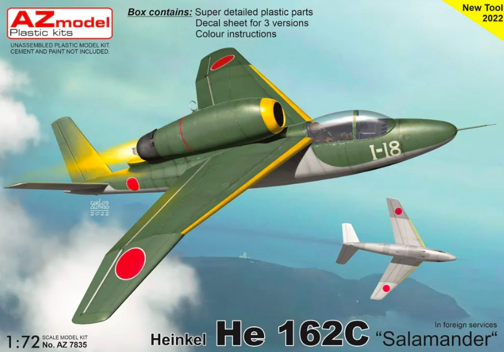 AZ7835  авиация  Heinkel He 162C "Salamander" In foreg.ser.  (1:72)