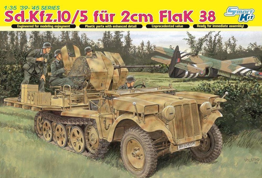 6676  техника и вооружение  Sd.Kfz.10/5 fur 2cm FlaK 38 (SMART KIT)  (1:35)