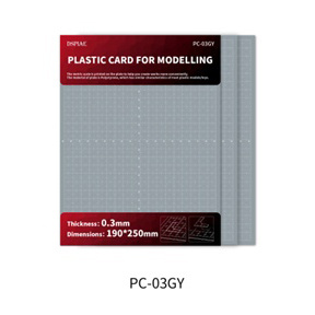 PC-03GY  дополнения из пластика  Пластиковый лист для моделирования 0.3 мм, 190х250 мм