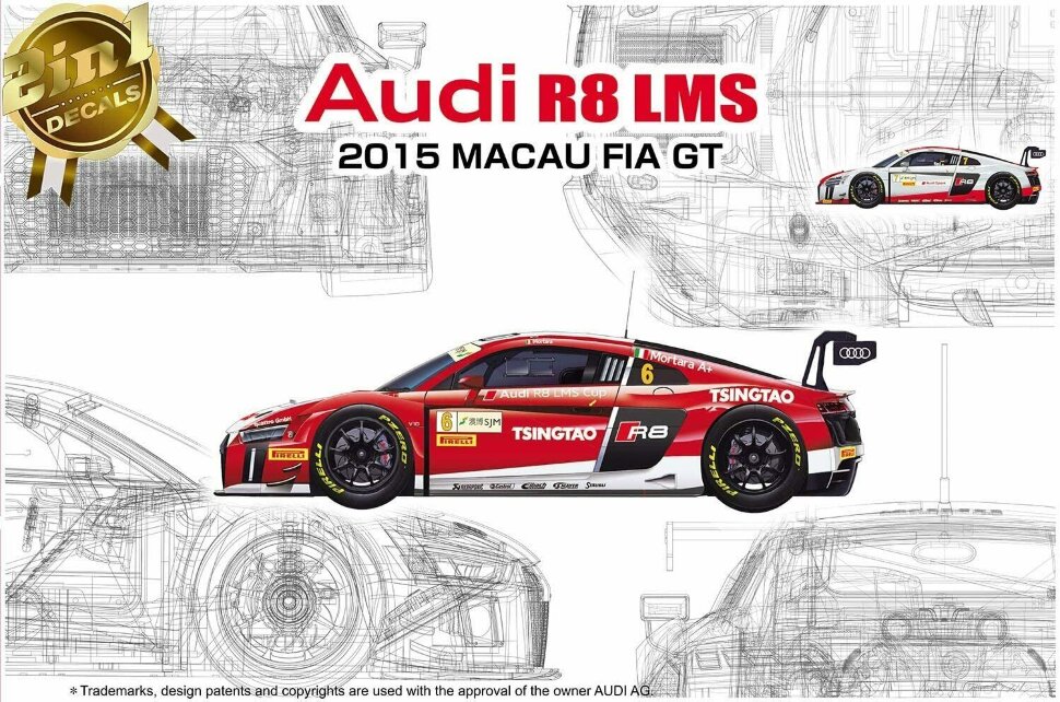 PN24024  автомобили и мотоциклы  Audi R8 LMS GT3  2015 Macau GT3 World Cup  (1:24)