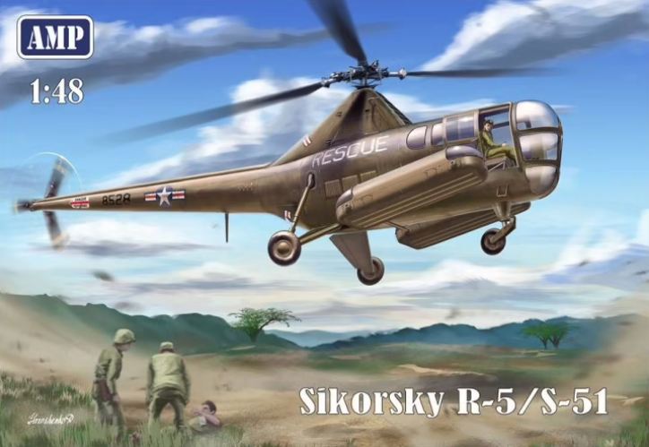 48002  авиация  Sikorsky R-5/S-51  (1:48)