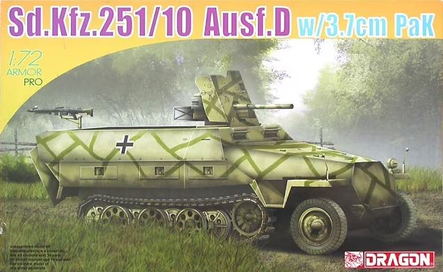 7280  техника и вооружение  Sd.Kfz.251/10 Ausf.D w/3.7cm PaK  (1:72)