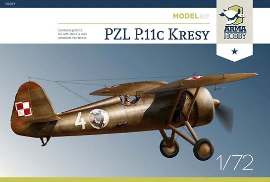 70017  авиация  PZL P.11c Kresy  (1:72)