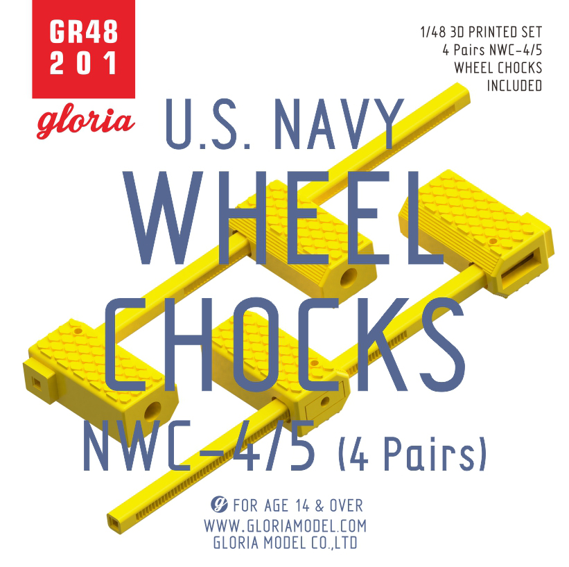 GR48201  дополнения из смолы  U.S. NAVY Wheel Chocks NWC-4/5 (4 Pairs)  (1:48)