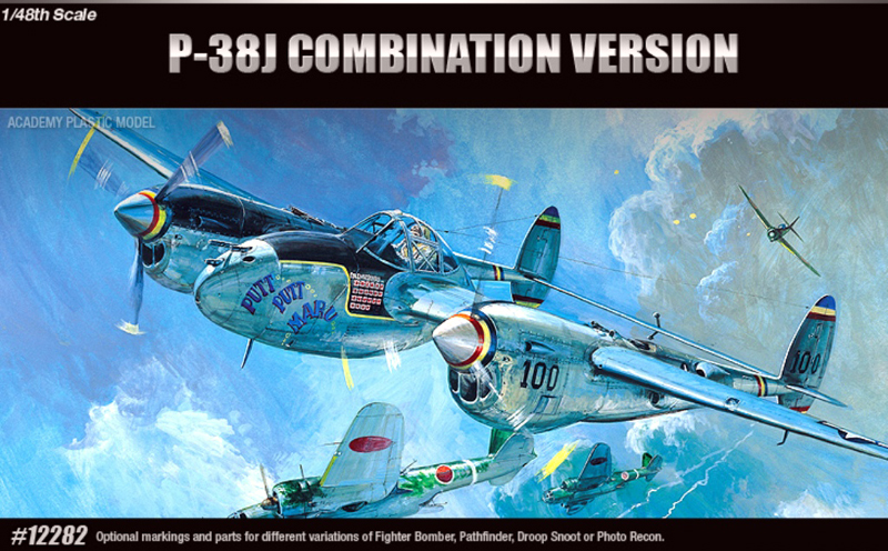 12282  авиация  P-38, P-38J, Droopsnoot, P-38L, F-5E  (1:48)