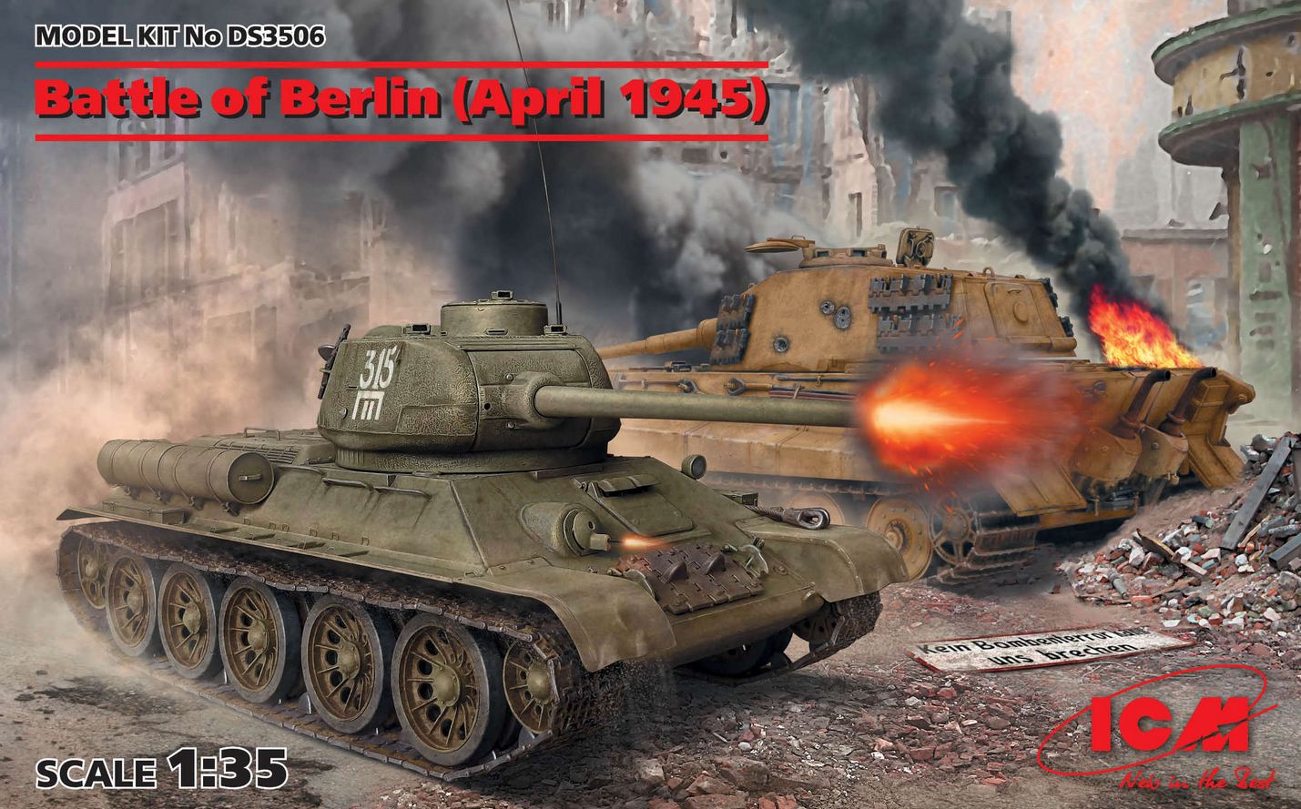 DS3506  техника и вооружение  Battle of Berlin (April 1945) (Танк-34-85, King Tiger)  (1:35)