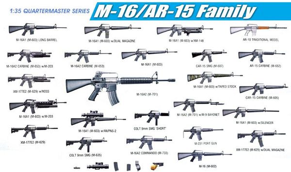 3801  наборы для диорам  M-16 / AR-15 Family  (1:35)