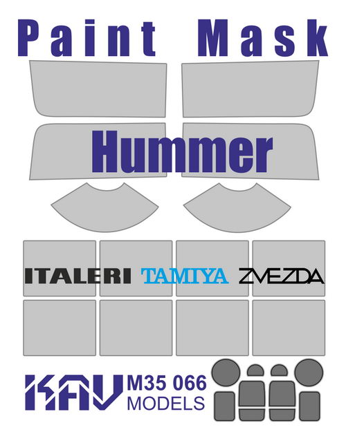 KAV M35 066  инструменты для работы с краской  Маска Hummer (Italeri, Tamiya, Звезда)  (1:35)