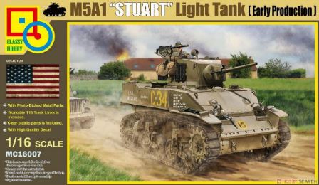 MC16007  техника и вооружение  M5A1 "STUART" LIGHT TANK (Early Production)  (1:16)