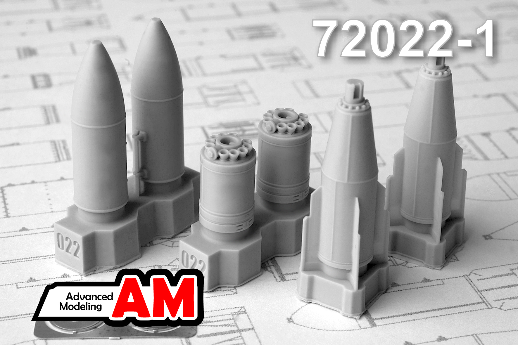 AMC 72022-1  дополнения из смолы  БЕТАБ-500ШП бетонобойная бомба  поздних серий выпуска  (1:72)