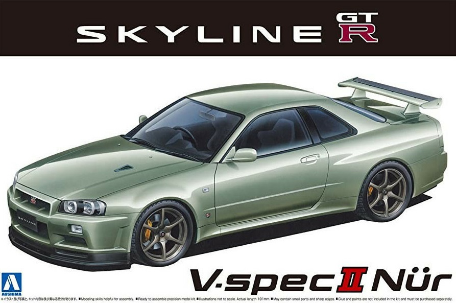 06275  автомобили и мотоциклы  Nissan BNR34 Skyline GT-R V-specII Nür. '02  (1:24)