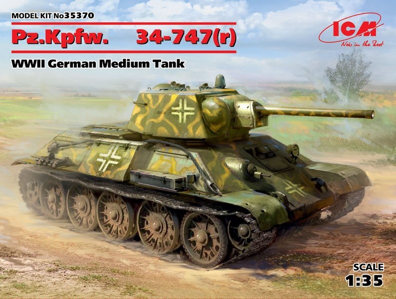 35370  техника и вооружение  Pz.Kpfw.747 Танк-34 (r), WWII German Medium Tank  (1:35)