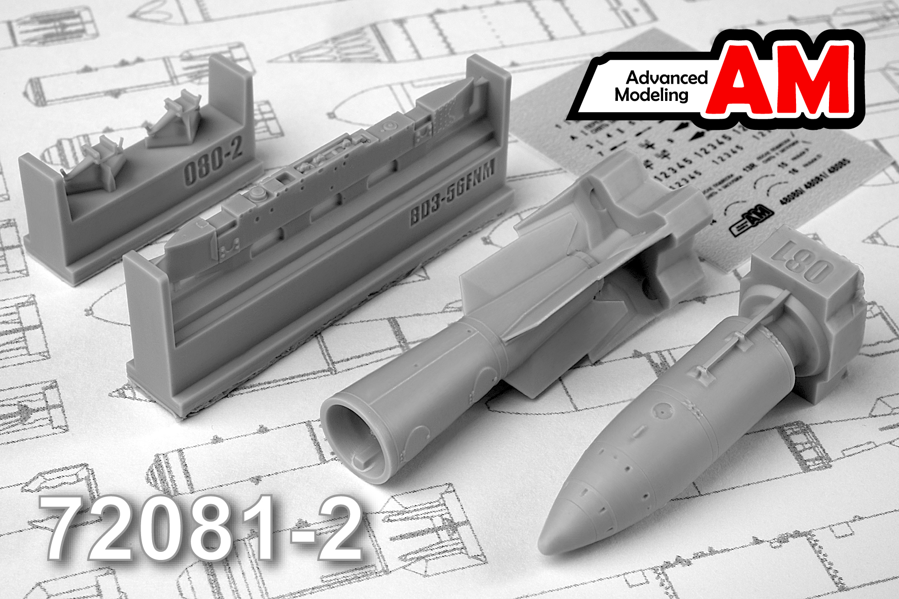 AMC 72081-2  дополнения из смолы  РН-28 спецбоеприпас с БД3-56ФНМ  (1:72)