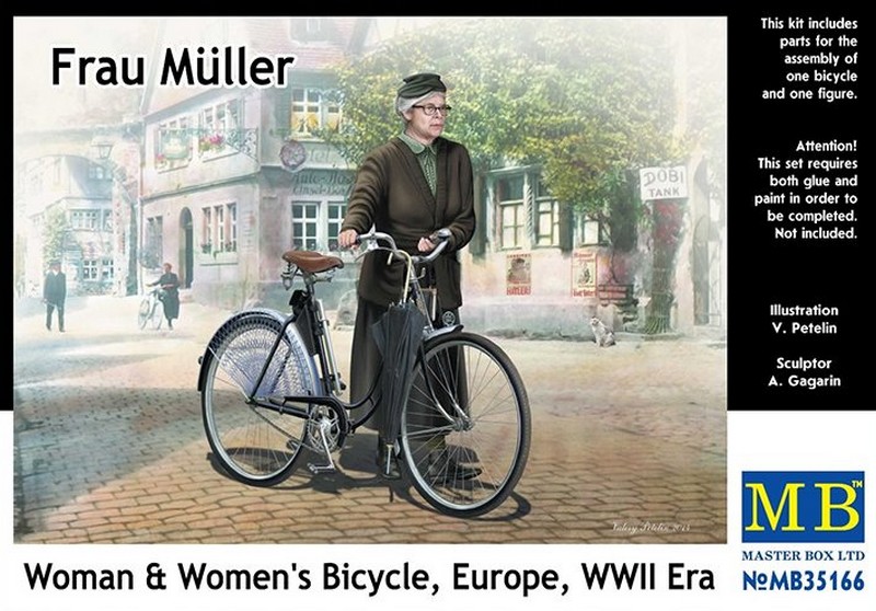 MB35166  фигуры  Фрау Мюллер и женский велосипед 2МВ  (1:35)