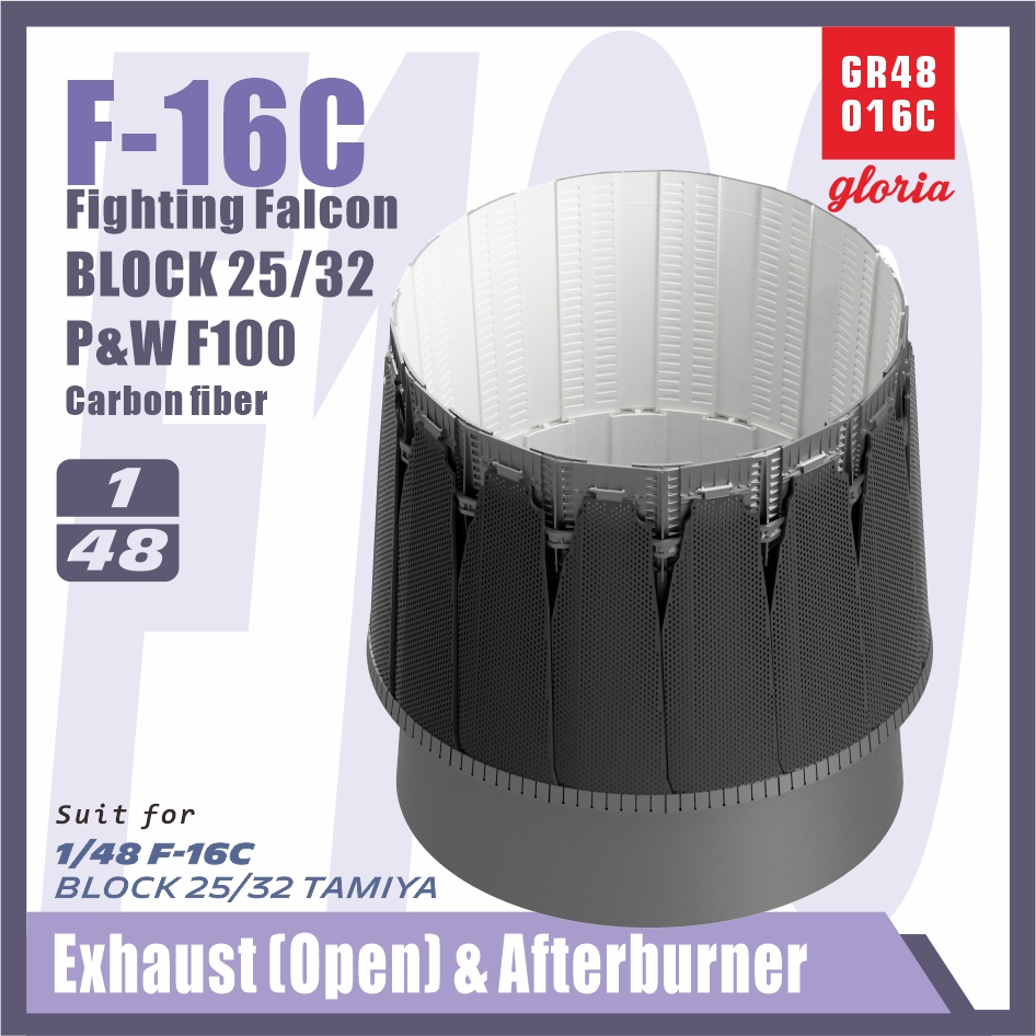 GR48016C  дополнения из смолы  F-16C F110-PW Carbon Fiber Exhaust Nozzle(OPEN)  (1:48)