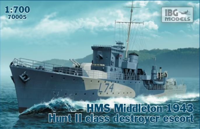 70005IBG  флот  HMS Middleton 1943 Hunt II class destroyer escort  (1:700)
