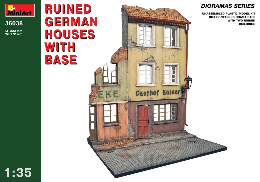 36038  наборы для диорам  RUINED GERMAN HOUSES WITH BASE  (1:35)