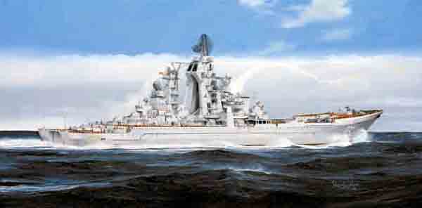 04520  флот  Russian Cruiser Admiral Ushakov (Ex-Kirov)  (1:350)