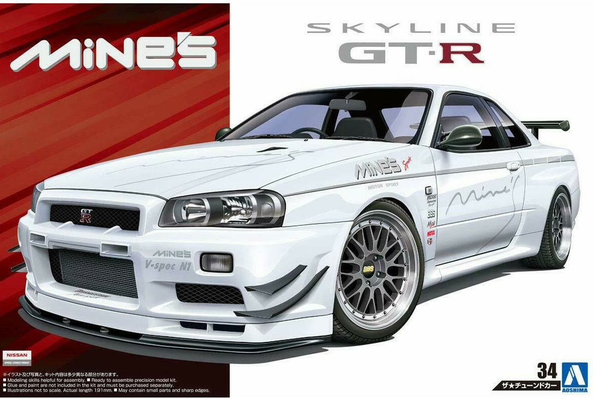 05986  автомобили и мотоциклы  Nissan Mine's BNR34 Skyline GT-R '02  (1:24)