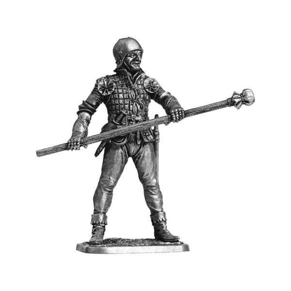 266 M  миниатюра  Артиллерист с прибойником. Зап. Европа, 15 век