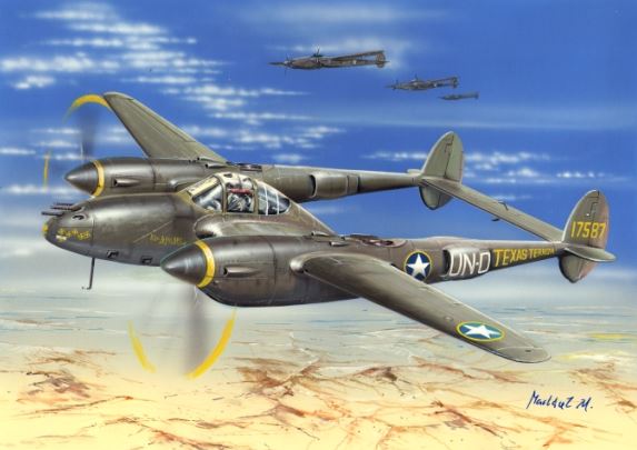 92116  авиация  P-38F Lightning  (1:72)