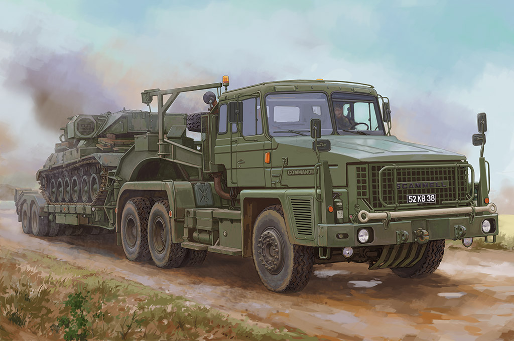 85527  техника и вооружение  Scammell Commander with 62 tonne Crane Fruehauf semi-trailer  (1:35)
