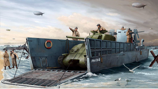 00347  флот  WWII US Navy LCM (3) Landing craft  (1:35)
